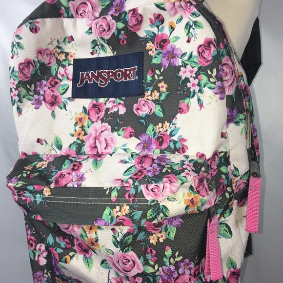 Jansport Backpack - Pink Flowers - Picture 2 of 6